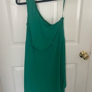 BCBG one shoulder draped dress